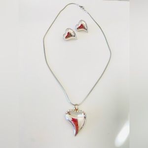 Heart Silver Tone Set